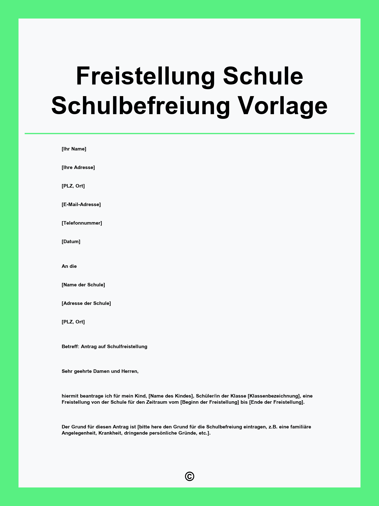 Freistellung Schule Schulbefreiung Vorlage
