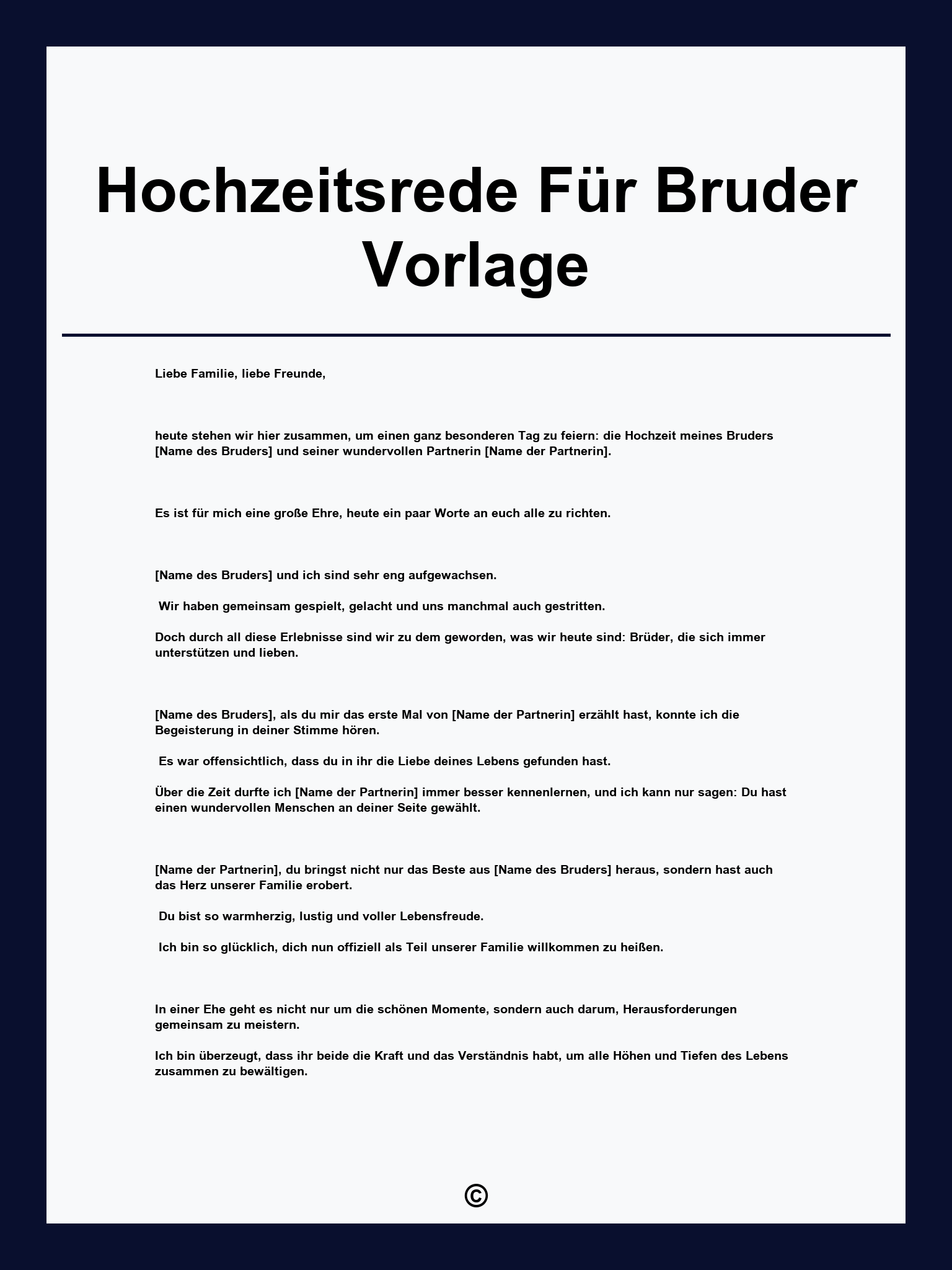 Hochzeitsrede Für Bruder Vorlage