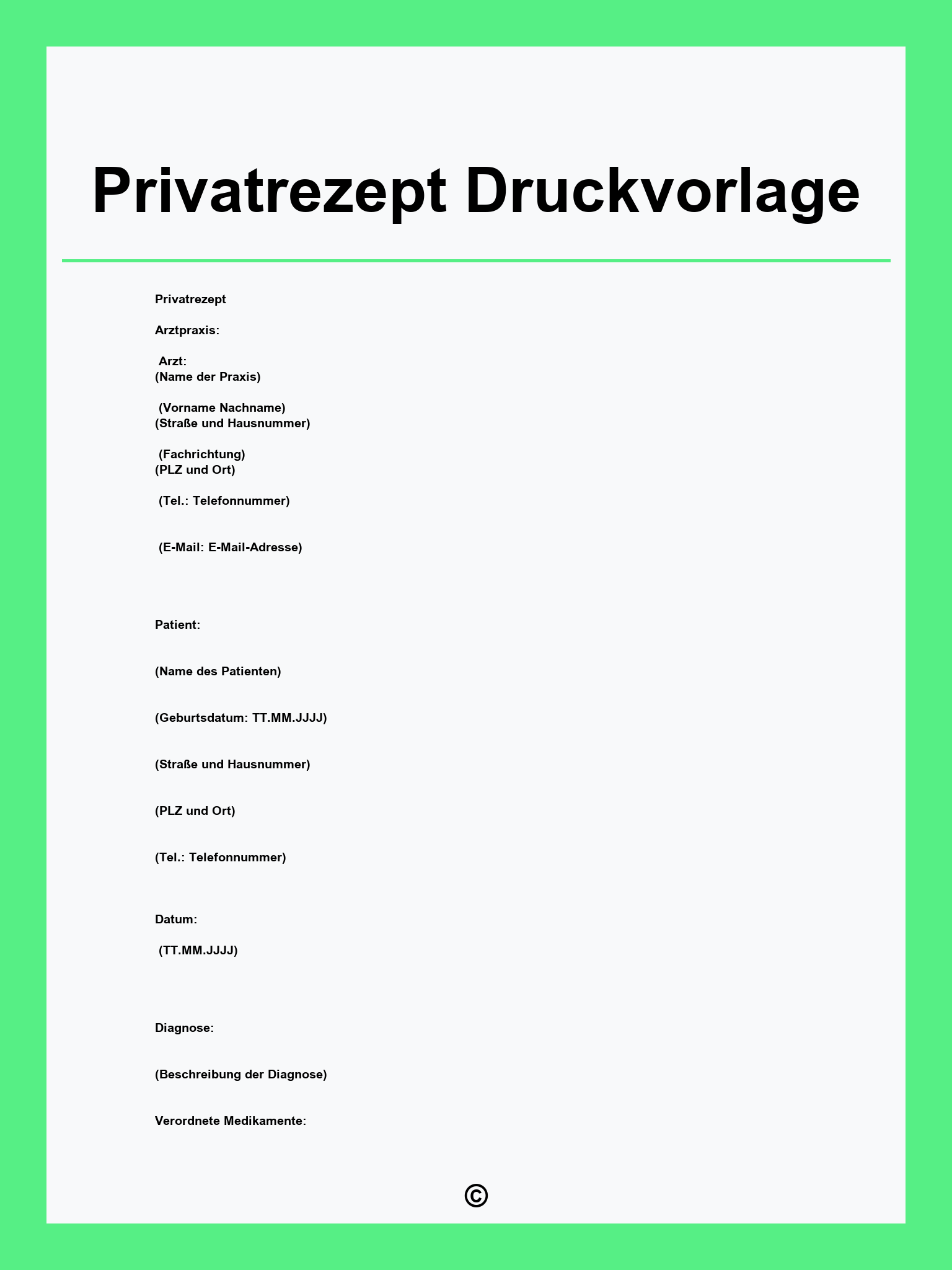 Privatrezept Druckvorlage