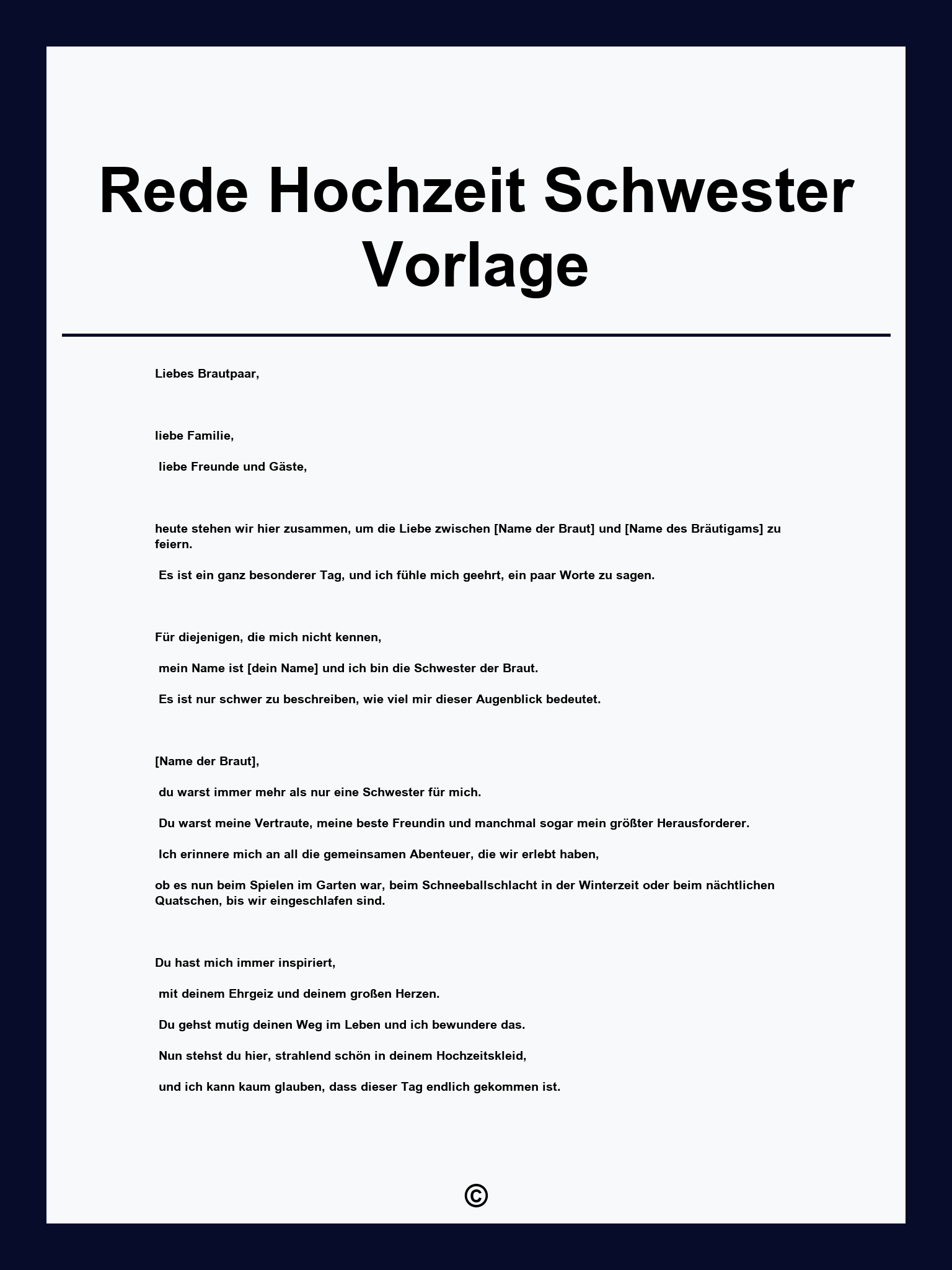 Rede Hochzeit Schwester Vorlage